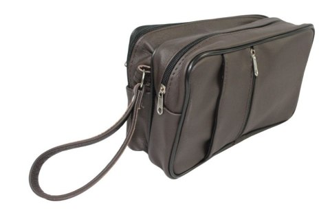 Saszetka Męska Skórzana Bardzo Duża GRETOS (PL) MAKO I Skóra Naturalna CZEKOLADOWY 27 x 16 x 10 [cm]