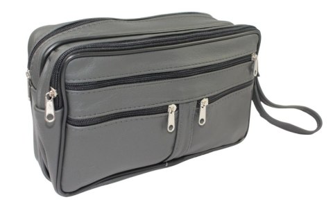 Saszetka Męska Skórzana Bardzo Duża GRETOS (PL) MAKO I Skóra Naturalna GRAFITOWY 27 x 16 x 10 [cm]