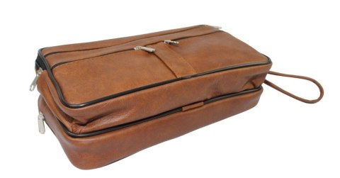 Saszetka Męska Skórzana Bardzo Duża GRETOS (PL) MAKO I Skóra Naturalna KARMELOWY 27 x 16 x 10 [cm]