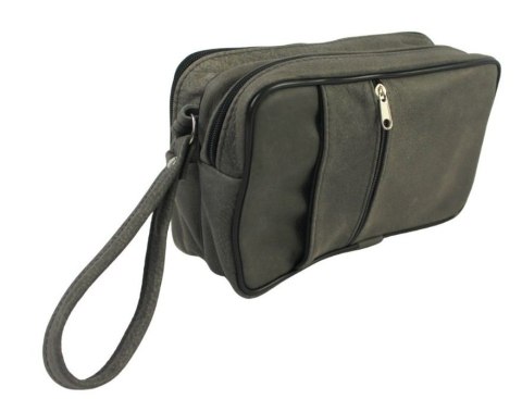 Saszetka Męska Skórzana Bradzo Duża GRETOS (PL) MAKO I Skóra Naturalna Surowa Skóra SZARY 27 x 16 x 10 [cm]