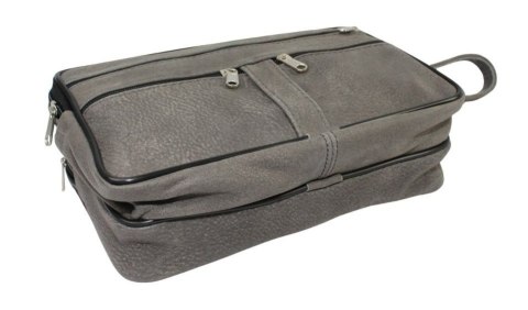 Saszetka Męska Skórzana Bradzo Duża GRETOS (PL) MAKO I Skóra Naturalna Surowa Skóra SZARY 27 x 16 x 10 [cm]