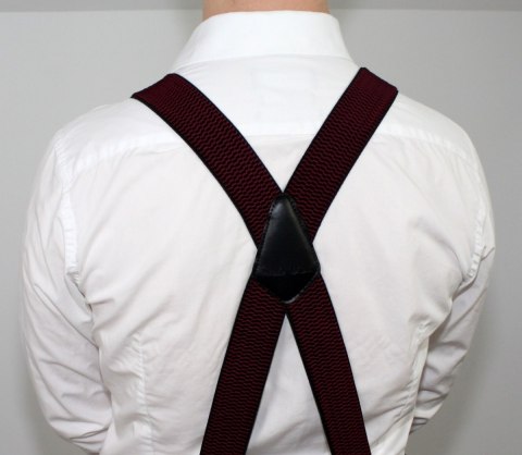 Szelki Do Spodni Polska Galanteria (PL) Z Materiału Regulowane Podwójne Typ X CIEMNY ZIELONY