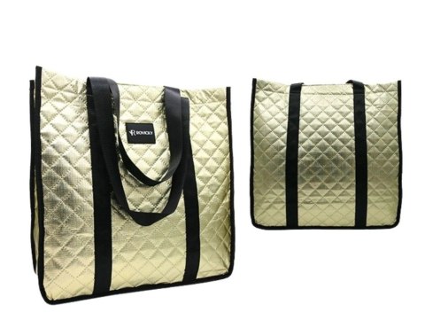 Torebka Damska Materiałowa Rovicky (PL) RSPV 001 ZŁOTA Na Suwak 40 x 41 x 15 [cm]