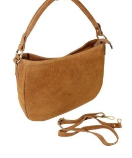 Torebka Skórzana LUKA 24-085 Skóra Naturalna Zamszowa Karmel 30 x 20 x 9 [cm]