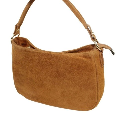 Torebka Skórzana LUKA 24-085 Skóra Naturalna Zamszowa Karmel 30 x 20 x 9 [cm]