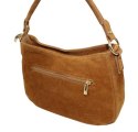 Torebka Skórzana LUKA 24-085 Skóra Naturalna Zamszowa Karmel 30 x 20 x 9 [cm]