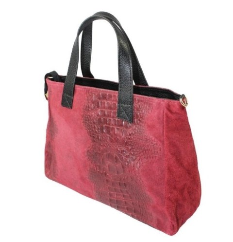 Torebka Skórzana LUKA CROCO Skóra Naturalna BORDOWA 26-034 38 x 26 x 12 [cm]