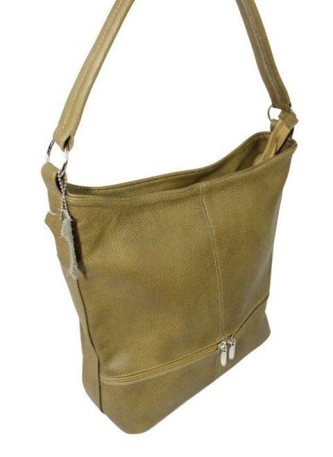 Torebka Skórzana MAGRE (PL) AŚKA Skóra Naturalna OLIWKOWY Tekstura