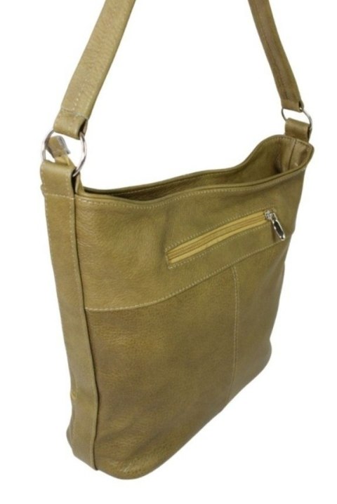 Torebka Skórzana MAGRE (PL) AŚKA Skóra Naturalna OLIWKOWY Tekstura