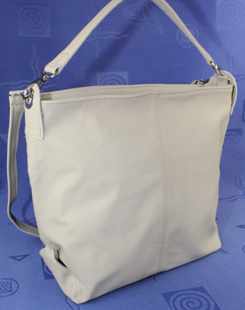 Torebka Skórzana Magre (PL) Skóra Naturalna FIONA JASNY POPIELATY