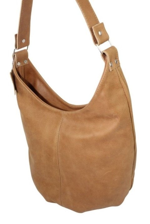 Torebka Skórzana Magre (PL) Skóra Naturalna Licowa Tatiana JASNY KARMELOWY Tekstura 