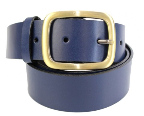 Pasek Skórzany Damski Arucce (PL) Skóra Naturalna EXTRA Gładki 40 mm  GRANATOWY Miedziana Klamra