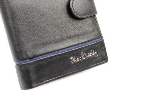 Portfel Męski Skórzany PIERRE CARDIN Skóra Licowa Duży Pionowy Z Zapięciem Z OZDOBNYM ELEMENTEM RFID 326A 12,5 x 10 [cm]