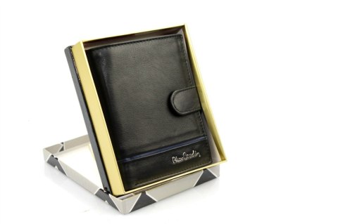 Portfel Męski Skórzany PIERRE CARDIN Skóra Licowa Duży Pionowy Z Zapięciem Z OZDOBNYM ELEMENTEM RFID 326A 12,5 x 10 [cm]