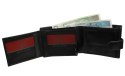 Portfel Męski Skórzany PIERRE CARDIN Skóra Licowa Mały Poziomy Z Zapinką Dwa Skrzydełka 323A CZARNY 10,5 x 9 x 2 [cm]