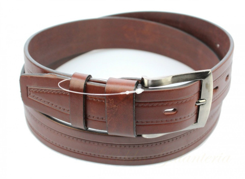 Pasek Męski Skórzany COMPLEX (PL) "WZÓR IV" Skóra Licowa EXTRA 40 mm KASZTANOWY Pasek Męski Skórzany COMPLEX (PL) "WZÓR IV" Skóra Licowa EXTRA 40 mm KASZTANOWY
