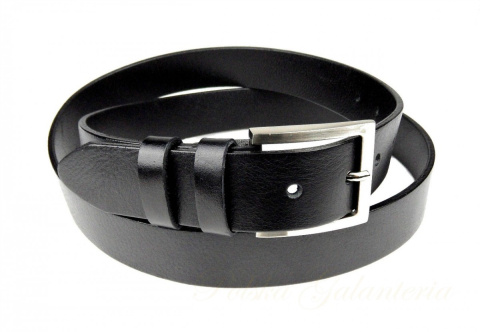 Pasek Męski Skórzany PAS-MAX (PL) GŁADKI Skóra Licowa EXTRA 30 mm CZARNY Pasek Męski Skórzany PAS-MAX (PL) GŁADKI Skóra Licowa EXTRA 30 mm CZARNY