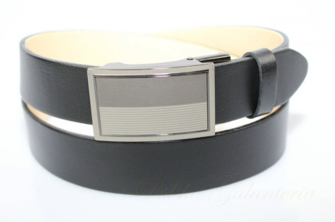 Wizytowy Pasek Skórzany 35 mm PAS-MAX (PL) Pełna Klamra AUTOMAT/SAMOZACISK Garnitur CZARNY ASZ35/KASZ7 Wizytowy Pasek Skórzany 35 mm PAS-MAX (PL) Pełna Klamra AUTOMAT/SAMOZACISK Garnitur CZARNY ASZ35/KASZ7