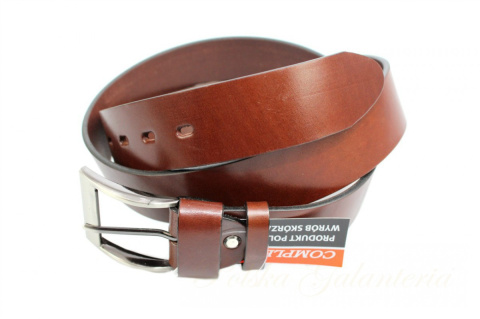 Pasek Męski Skórzany COMPLEX (PL) "GŁADKI" Skóra Licowa EXTRA 40 mm KASZTAN Pasek Męski Skórzany COMPLEX (PL) "GŁADKI" Skóra Licowa EXTRA 40 mm KASZTAN