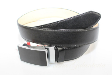 Pasek Skórzany Gładki SLAVKON (PL) 35 mm AUTOMAT SAMOZACISK ŁAMANY KLAMRA "CZARNA XII" Skóra Naturalna Licowa EXTRA CZARNY Pasek Skórzany Gładki SLAVKON (PL) 35 mm AUTOMAT SAMOZACISK ŁAMANY KLAMRA "CZARNA XII" Skóra Naturalna Licowa EXTRA CZARNY