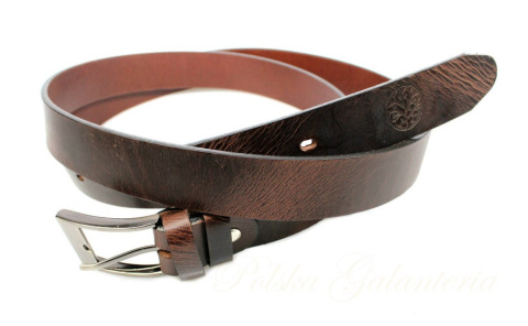 Pasek Męski Skórzany BETLEWSKI (PL) Skóra Naturalna Licowa EXTRA Gładki 30 mm BRĄZOWY GNIECIONY Pasek Męski Skórzany BETLEWSKI (PL) Skóra Naturalna Licowa EXTRA Gładki 30 mm BRĄZOWY GNIECIONY