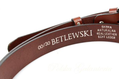 Pasek Męski Skórzany BETLEWSKI (PL) Skóra Naturalna Licowa EXTRA Gładki 30 mm BRĄZOWY Pasek Męski Skórzany BETLEWSKI (PL) Skóra Naturalna Licowa EXTRA Gładki 30 mm BRĄZOWY