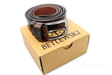 Pasek Męski Skórzany BETLEWSKI (PL) Skóra Naturalna Licowa EXTRA Gładki 35 mm BRĄZOWY GNIECIONY Pasek Męski Skórzany BETLEWSKI (PL) Skóra Naturalna Licowa EXTRA Gładki 35 mm BRĄZOWY GNIECIONY