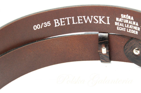 Pasek Męski Skórzany BETLEWSKI (PL) Skóra Naturalna Licowa EXTRA Gładki 35 mm BRĄZOWY GNIECIONY Pasek Męski Skórzany BETLEWSKI (PL) Skóra Naturalna Licowa EXTRA Gładki 35 mm BRĄZOWY GNIECIONY
