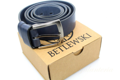 Pasek Męski Skórzany BETLEWSKI (PL) Skóra Naturalna Licowa EXTRA Gładki 40 mm GRANATOWY Pasek Męski Skórzany BETLEWSKI (PL) Skóra Naturalna Licowa EXTRA Gładki 40 mm GRANATOWY