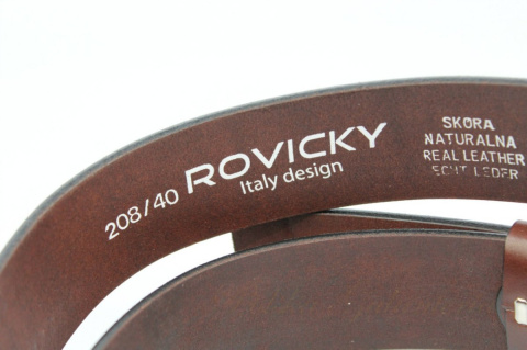 Pasek Skórzany Męski ROVICKY (PL) KASZTANOWY 40 mm Skóra Licowa Extra WZÓR 1 Pasek Skórzany Męski ROVICKY (PL) KASZTANOWY 40 mm Skóra Licowa Extra WZÓR 1