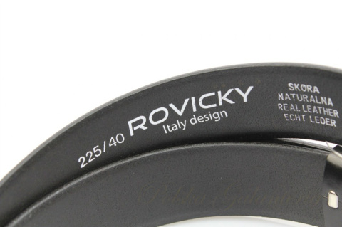 Pasek Skórzany Męski ROVICKY (PL) "PROSTE PRZETŁOCZENIE" CZARNY 40 mm Skóra Licowa Extra Pasek Skórzany Męski ROVICKY (PL) "PROSTE PRZETŁOCZENIE" CZARNY 40 mm Skóra Licowa Extra
