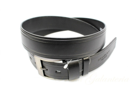 Pasek Skórzany Męski ROVICKY (PL) "PROSTE PRZETŁOCZENIE" CZARNY 40 mm Skóra Licowa Extra Pasek Skórzany Męski ROVICKY (PL) "PROSTE PRZETŁOCZENIE" CZARNY 40 mm Skóra Licowa Extra