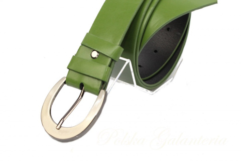 Pasek Damski Skórzany Gładki COMPLEX (PL) 40 mm ZIELONY Szeroki Pasek Damski Skórzany Gładki COMPLEX (PL) 40 mm ZIELONY Szeroki