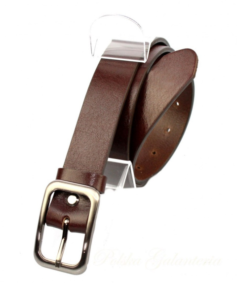 Pasek Damski Skórzany PAS-MAX (PL) Skóra Licowa EXTRA Gładki 30 mm CZEKOLADOWY k41 Pasek Damski Skórzany PAS-MAX (PL) Skóra Licowa EXTRA Gładki 30 mm CZEKOLADOWY k41