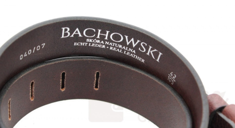 Pasek Skórzany BACHOWSKI (PL) CZEKOLADOWY Z TEKSTURĄ Skóra Licowa EXTRA 40 mm PB40S08 Pasek Skórzany BACHOWSKI (PL) CZEKOLADOWY Z TEKSTURĄ Skóra Licowa EXTRA 40 mm PB40S08