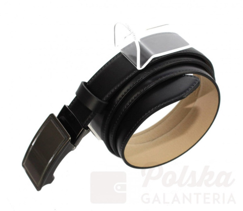 Pasek Skórzany PAS-MAX (PL) 35 mm AUTOMAT SAMOZACISK ŁAMANY KLAMRA "SREBRNA 6" Skóra Naturalna Licowa CZARNY Z SZYCIEM Pasek Skórzany PAS-MAX (PL) 35 mm AUTOMAT SAMOZACISK ŁAMANY KLAMRA "SREBRNA 6" Skóra Naturalna Licowa CZARNY Z SZYCIEM