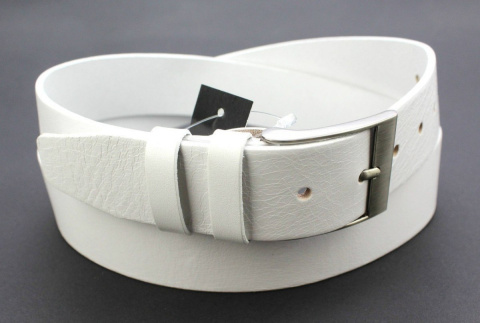 Pasek Skórzany PAS-MAX (PL) Gładki Skóra Licowa EXTRA 40 mm BIAŁY Bardzo długi XXL Nadwymiar Pasek Skórzany PAS-MAX (PL) Gładki Skóra Licowa EXTRA 40 mm BIAŁY Bardzo długi XXL Nadwymiar