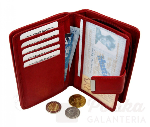 Portfel Damski Skórzany MONEY MAKER Skóra Licowa 13 cm Z Suwakiem Na Zewnątrz MM509B Portfel Damski Skórzany MONEY MAKER Skóra Licowa 13 cm Z Suwakiem Na Zewnątrz MM509B