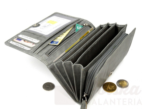 Portfel Damski Skórzany MONEY MAKER Skóra Licowa Długi Suwak Mozaika 12132B Portfel Damski Skórzany MONEY MAKER Skóra Licowa Długi Suwak Mozaika 12132B