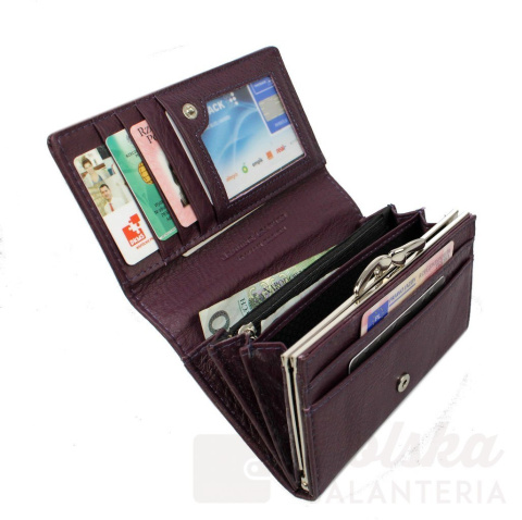 Portfel Damski Skórzany MONEY MAKER Skóra Licowa Duży Z Klamrą MM5285 Portfel Damski Skórzany MONEY MAKER Skóra Licowa Duży Z Klamrą MM5285
