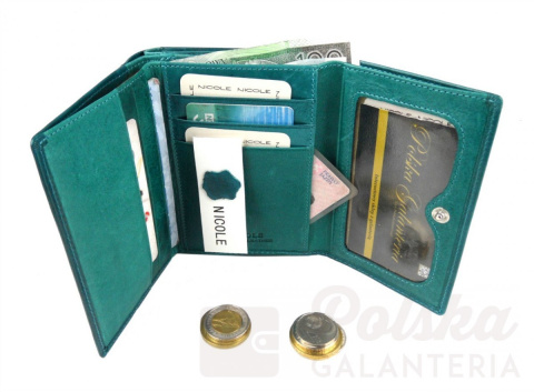 Portfel Damski Skórzany NICOLE 12 cm Klamra Skóra Naturalna Z Klapką NI47009 Portfel Damski Skórzany NICOLE 12 cm Klamra Skóra Naturalna Z Klapką NI47009
