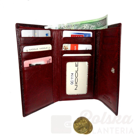 Portfel Damski Skórzany NICOLE 14 cm Klamra Skóra Naturalna Z Klapką NI55040 Portfel Damski Skórzany NICOLE 14 cm Klamra Skóra Naturalna Z Klapką NI55040