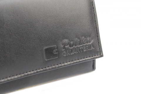 Portfel Damski Skórzany PolskaGalanteria 15 cm Suwak Skóra Naturalna KP D1411 CZARNY Z GRAFIKĄ Portfel Damski Skórzany PolskaGalanteria 15 cm Suwak Skóra Naturalna KP D1411 CZARNY Z GRAFIKĄ