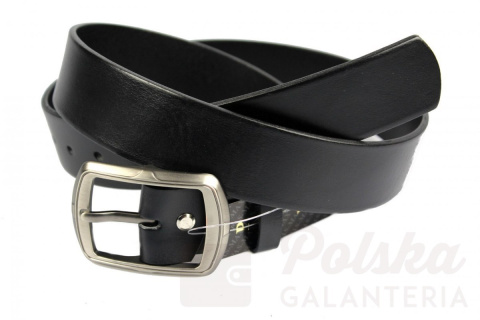 Pasek Skórzany Damski PAS-MAX (PL) Skóra Naturalna EXTRA Gładki 30 mm CZARNY Pasek Skórzany Damski PAS-MAX (PL) Skóra Naturalna EXTRA Gładki 30 mm CZARNY