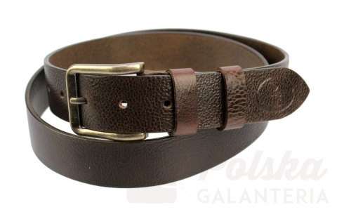 Pasek Skórzany POLSKA GALANTERIA (PL) CZEKOLADOWY Z TEKSTURĄ Skóra Licowa EXTRA 40 mm 040/08 Pasek Skórzany POLSKA GALANTERIA (PL) CZEKOLADOWY Z TEKSTURĄ Skóra Licowa EXTRA 40 mm 040/08