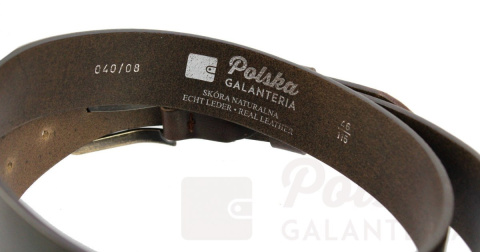 Pasek Skórzany POLSKA GALANTERIA (PL) CZEKOLADOWY Z TEKSTURĄ Skóra Licowa EXTRA 40 mm 040/08 Pasek Skórzany POLSKA GALANTERIA (PL) CZEKOLADOWY Z TEKSTURĄ Skóra Licowa EXTRA 40 mm 040/08