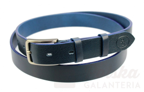 Pasek Skórzany POLSKA GALANTERIA (PL) GRANATOWY Z TEKSTURĄ Skóra Licowa EXTRA 30 mm 030/05 Pasek Skórzany POLSKA GALANTERIA (PL) GRANATOWY Z TEKSTURĄ Skóra Licowa EXTRA 30 mm 030/05