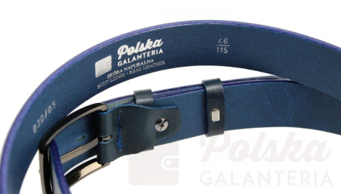 Pasek Skórzany POLSKA GALANTERIA (PL) GRANATOWY Z TEKSTURĄ Skóra Licowa EXTRA 30 mm 030/05 Pasek Skórzany POLSKA GALANTERIA (PL) GRANATOWY Z TEKSTURĄ Skóra Licowa EXTRA 30 mm 030/05