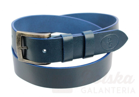Pasek Skórzany POLSKA GALANTERIA (PL) GRANATOWY Z TEKSTURĄ Skóra Licowa EXTRA 40 mm 040/05 Pasek Skórzany POLSKA GALANTERIA (PL) GRANATOWY Z TEKSTURĄ Skóra Licowa EXTRA 40 mm 040/05