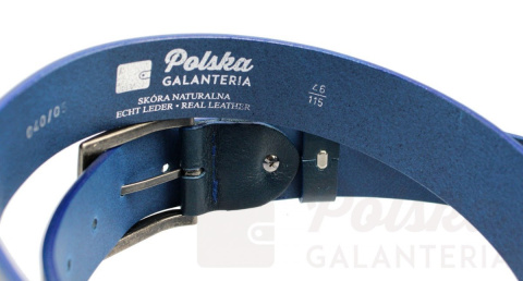 Pasek Skórzany POLSKA GALANTERIA (PL) GRANATOWY Z TEKSTURĄ Skóra Licowa EXTRA 40 mm 040/05 Pasek Skórzany POLSKA GALANTERIA (PL) GRANATOWY Z TEKSTURĄ Skóra Licowa EXTRA 40 mm 040/05